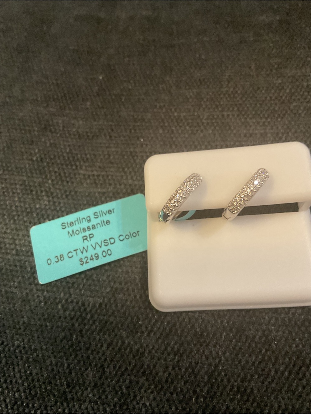 Sterling Silver Pavé Hoop Earrings